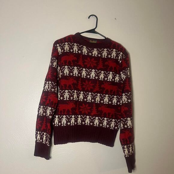 1940 Vintage Ski Sweater Wool Crewneck Christmas Sweater